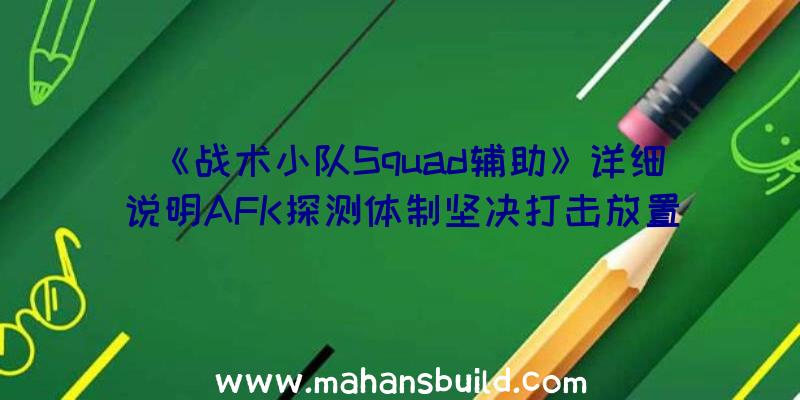 《战术小队Squad辅助》详细说明AFK探测体制坚决打击放置挂机游戏玩家