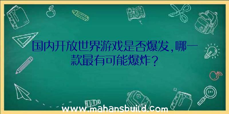 国内开放世界游戏是否爆发,哪一款最有可能爆炸？