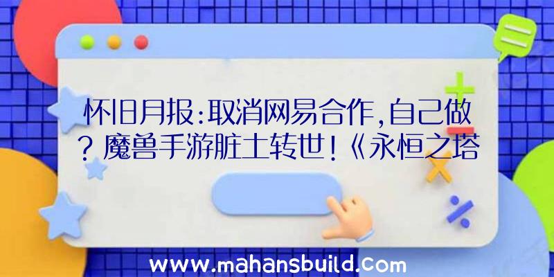 怀旧月报:取消网易合作,自己做？魔兽手游脏土转世!《永恒之塔