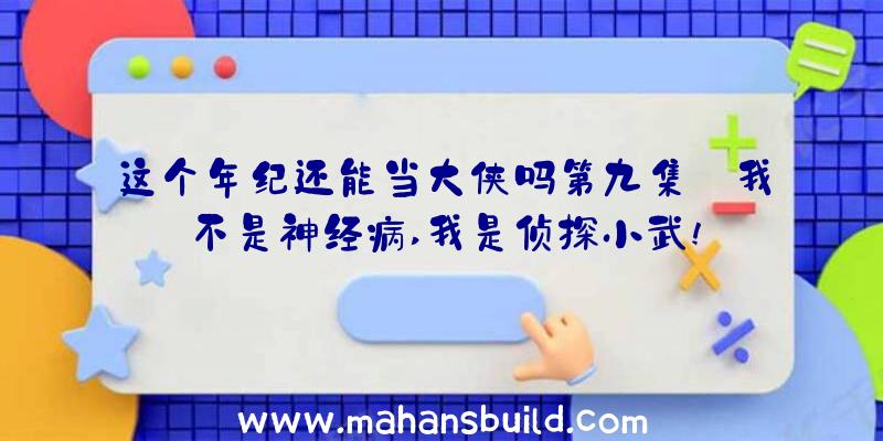 这个年纪还能当大侠吗第九集:我不是神经病,我是侦探小武!