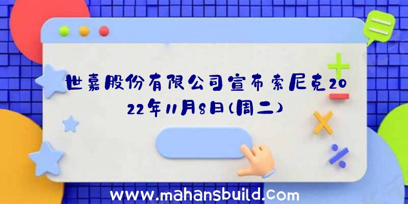 世嘉股份有限公司宣布索尼克2022年11月8日(周二)