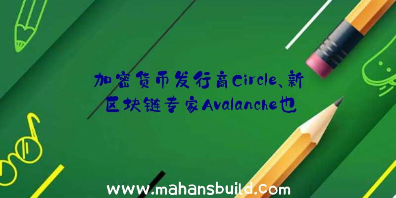 加密货币发行商Circle、新区块链专家Avalanche也