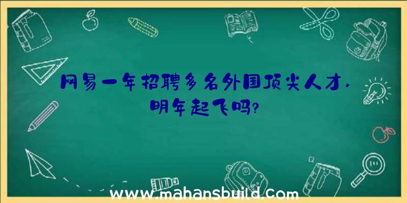 网易一年招聘多名外国顶尖人才,明年起飞吗？